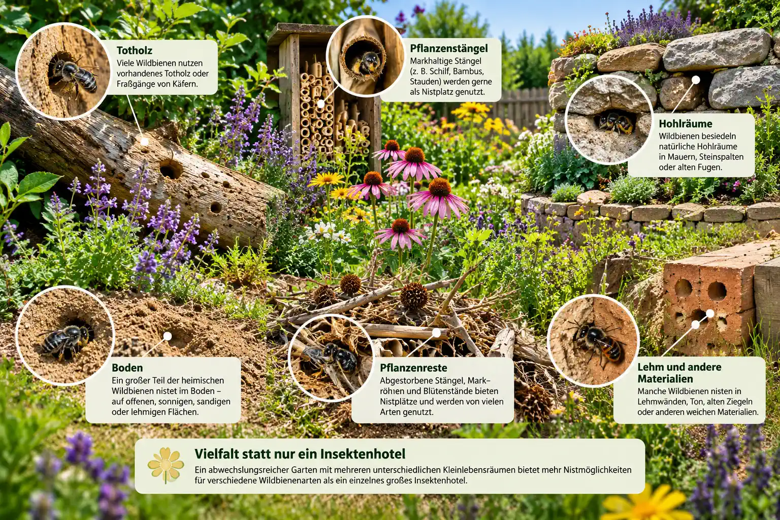Nistplätze schaffen – wo Wildbienen ihren Nachwuchs aufziehen