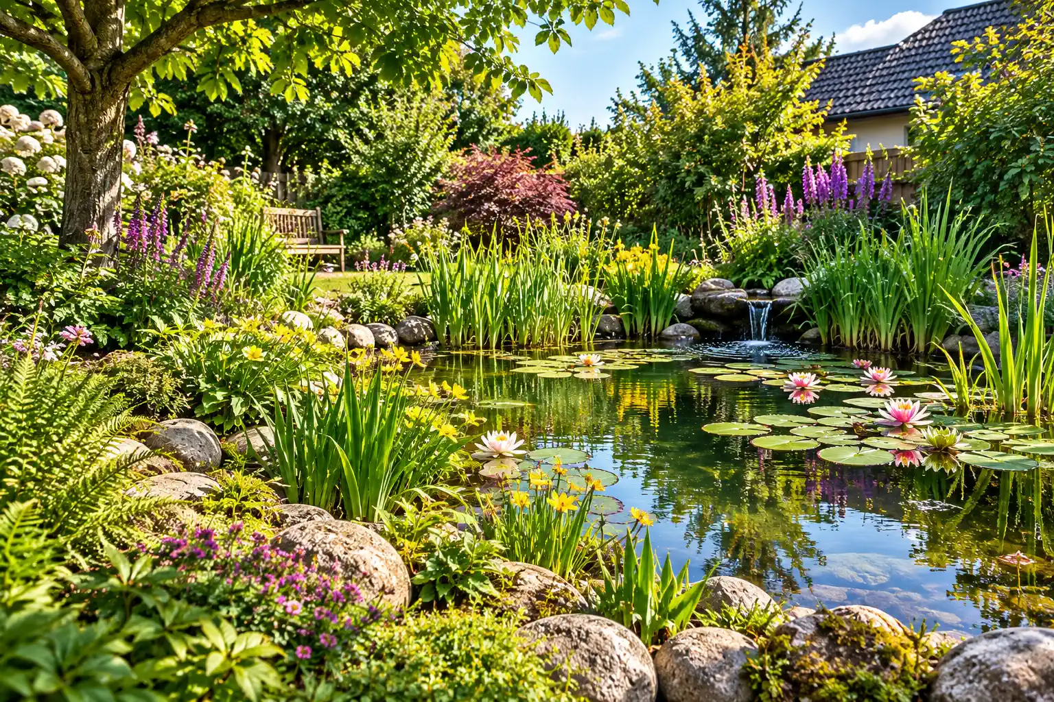 STANDORT: Gartenteich in sonniger bis halbschattiger Lage