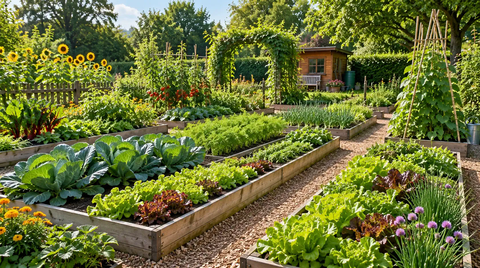 Das Bild zeigt eine Gartenanlage