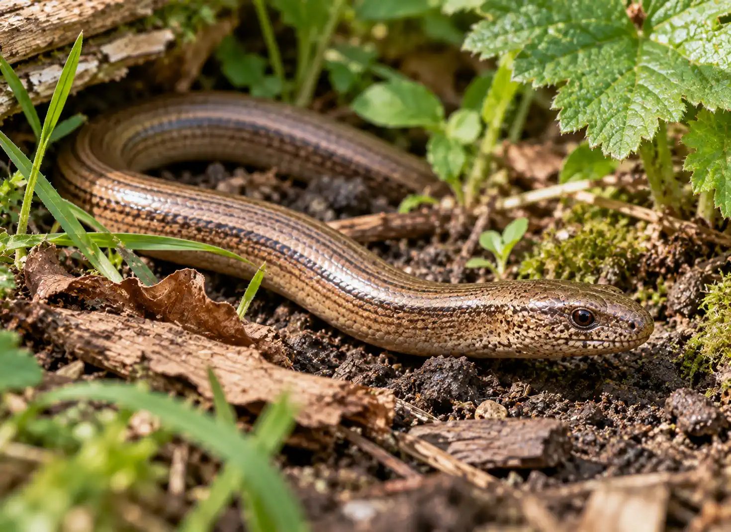 Blindschleichen ernähren sich ebenfalls von Schnecken
