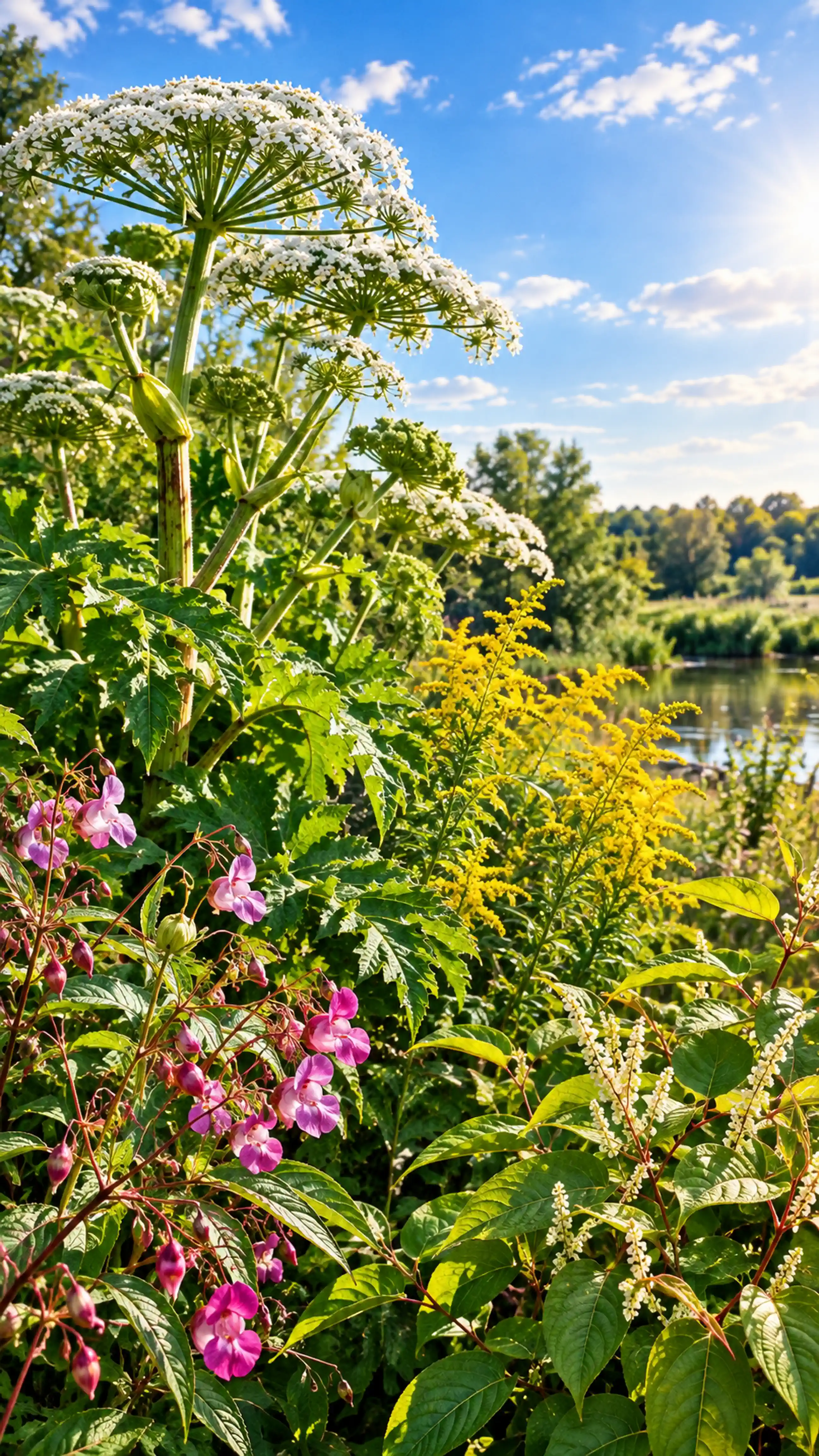 Das Bild zeigt invasive Pflanzen